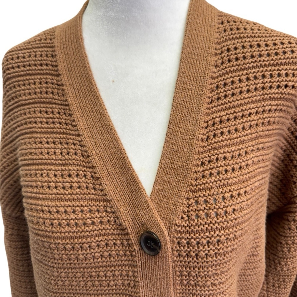 GAP 100% Cotton Cozy Brown Knit Sweater Size M - Picture 3 of 10